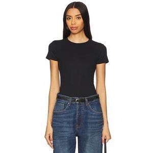 INTIMATELY FREE PEOPLE Women’s Black Short Sleeve Baby Ribbed Top Size XS / Smal